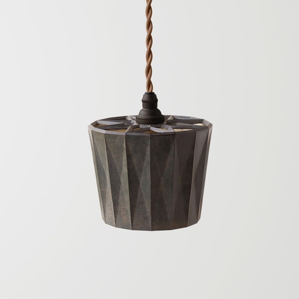 【FUTAGAMI】「ペンダントランプ 星影」1灯・黒ムラ（φ135×H140mm）