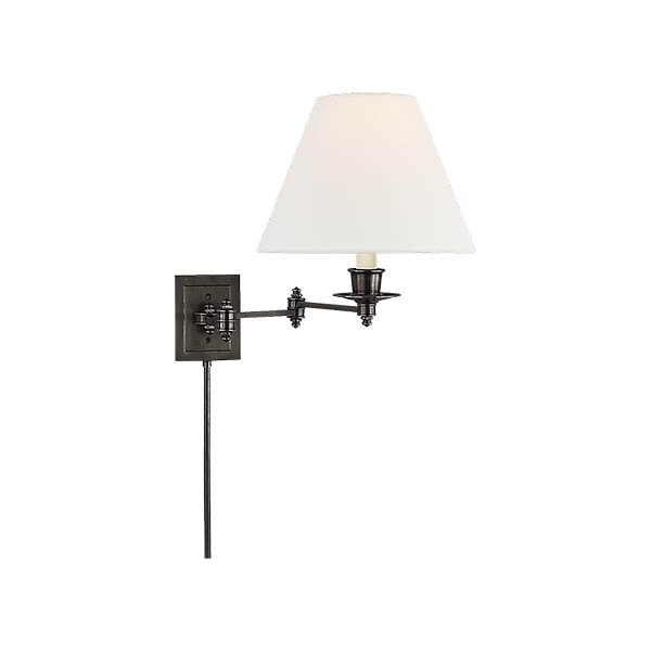 【Visual Comfort】アメリカ・ウォールライト「Triple Swing Arm Wall Lamp」1灯 ブロンズ・リネン（W432×D457×H330mm）