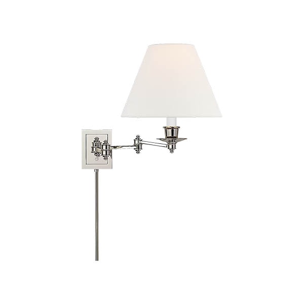 【Visual Comfort】アメリカ・ウォールライト「Triple Swing Arm Wall Lamp」1灯 シルバー・リネン（W432×D457×H330mm）