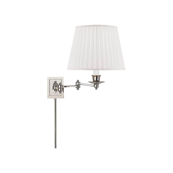 【Visual Comfort】アメリカ・ウォールライト「Triple Swing Arm Wall Lamp」1灯 シルバー・シルク（W432×D457×H330mm）