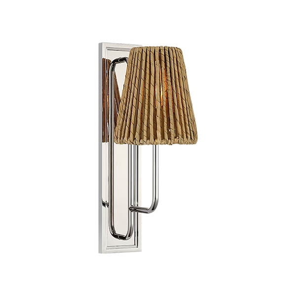 【Visual Comfort】アメリカ・ウォールライト「Rui Sconce」1灯 シルバー・ナチュラルアバカ（W127×D178×H356mm）