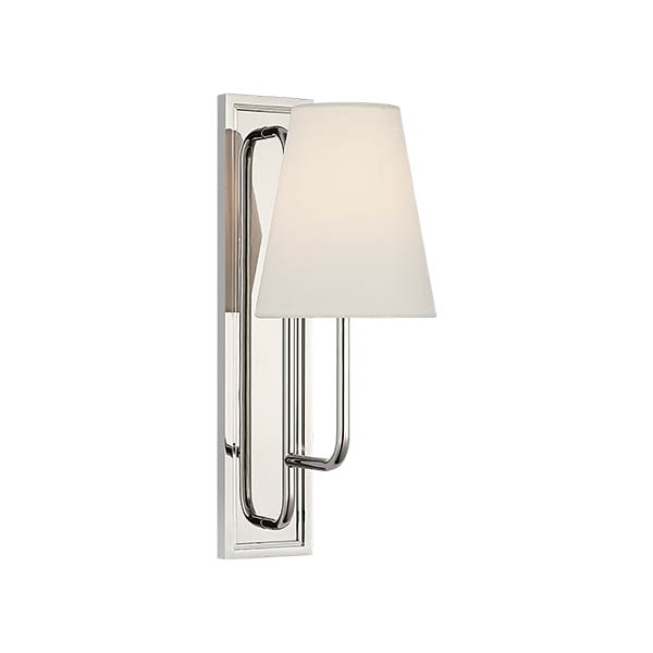 【Visual Comfort】アメリカ・ウォールライト「Rui Sconce」1灯 シルバー・リネン（W127×D178×H356mm）