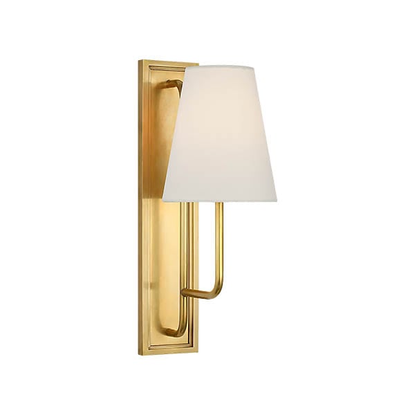 【Visual Comfort】アメリカ・ウォールライト「Rui Sconce」1灯 ゴールド・リネン（W127×D178×H356mm）