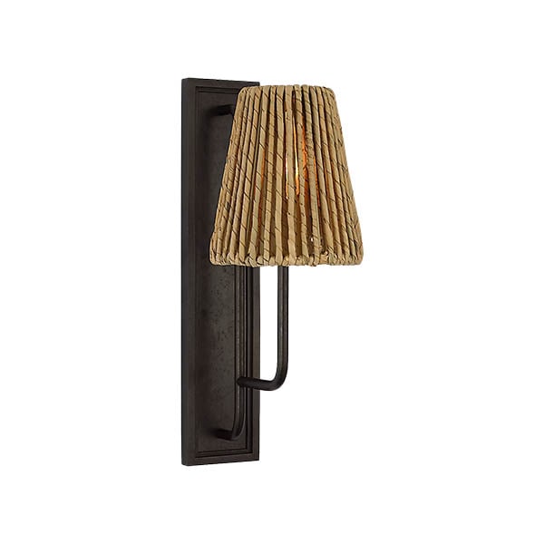 【Visual Comfort】アメリカ・ウォールライト「Rui Sconce」1灯 ブラック・ナチュラルアバカ（W127×D178×H356mm）