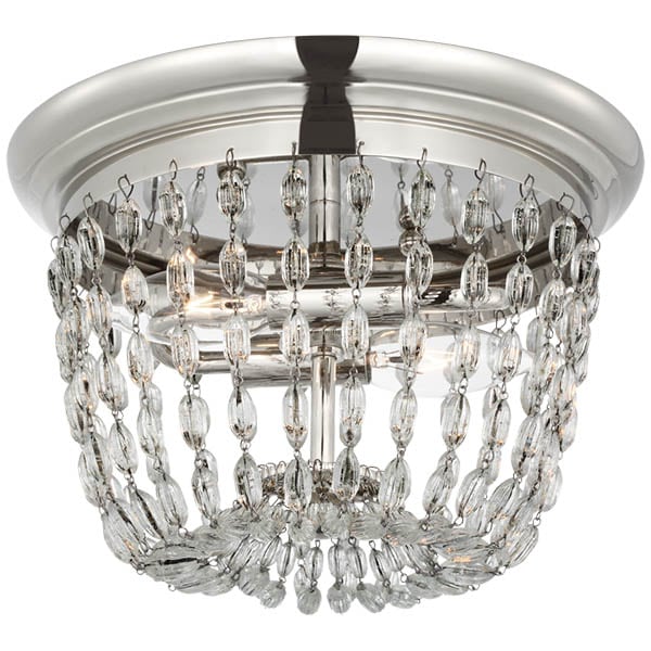 【Visual Comfort】アメリカ・デザイン照明 フラッシュマウント「Paris Flea Market Small Flush Mount」2灯・シルバー（W254×H152mm）