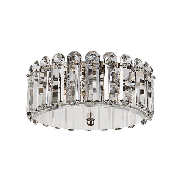 【Visual Comfort】アメリカ・デザイン照明 フラッシュマウント「Bonnington Medium Flush Mount」4灯・シルバー・クリア（W457×H203mm）