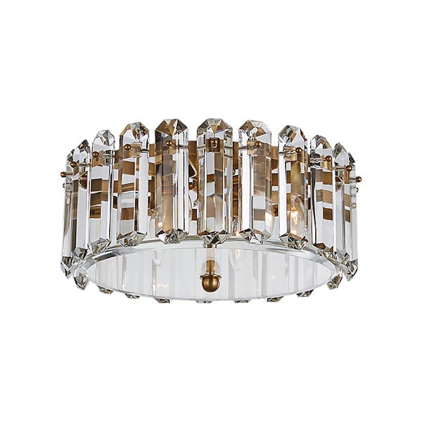 【Visual Comfort】アメリカ・デザイン照明 フラッシュマウント「Bonnington Medium Flush Mount」4灯・ゴールド・クリア（W457×H203mm）