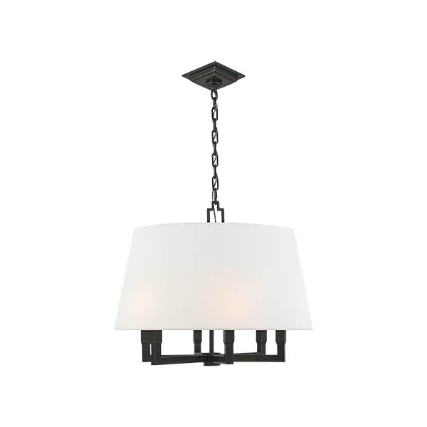 【Visual Comfort】アメリカ・デザイン照明 シャンデリア「Square Tube Hanging Shade」6灯・ブロンズ（W610×H533mm）
