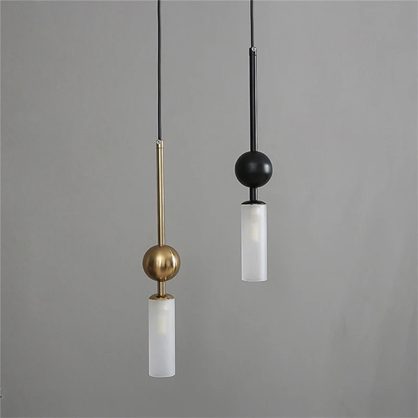 【法人様・店舗様限定】デザイン照明　ガラスシェードペンダントライト　1灯・ホワイト（φ40×H350mm）