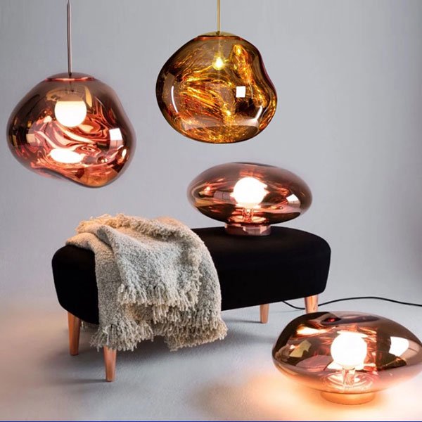 LEDペンダントライト  キノコ型 1灯 ローズゴールド／ゴールド／シルバー／スモーキーグレイ（W500mm）