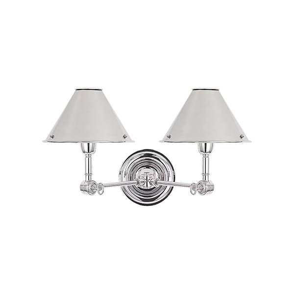 【Visual Comfort】アメリカ・ウォールライト「Anette Double Sconce」2灯 シルバー（W150〜457×D70〜254×H254mm）
