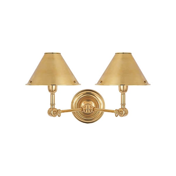 【Visual Comfort】アメリカ・ウォールライト「Anette Double Sconce」2灯 ゴールド（W150〜457×D70〜254×H254mm）