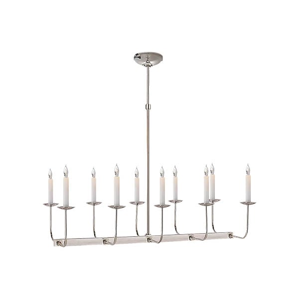 【Visual Comfort】アメリカ・デザイン照明 シャンデリア「Linear Branched Chandelier」10灯・シルバー（W889×H610mm）