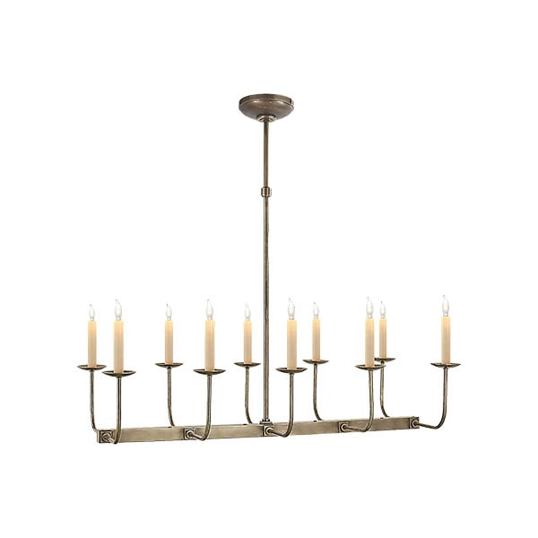 【Visual Comfort】アメリカ・デザイン照明 シャンデリア「Linear Branched Chandelier」10灯・シルバー（アンティーク）（W889×H610mm）