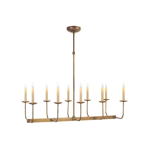 【Visual Comfort】アメリカ・デザイン照明 シャンデリア「Linear Branched Chandelier」10灯・ゴールド（W889×H610mm）