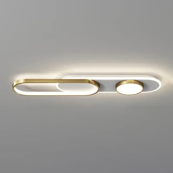 デザイン照明　モダンシーリングライト　ゴールド（W800／1000／1200mm）