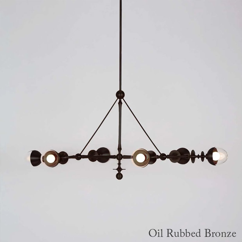 【Roll & Hill】アメリカ・デザイン照明 「Rue Sala」LEDペンダントライト6灯 全2色（W1420×D824×H705mm）