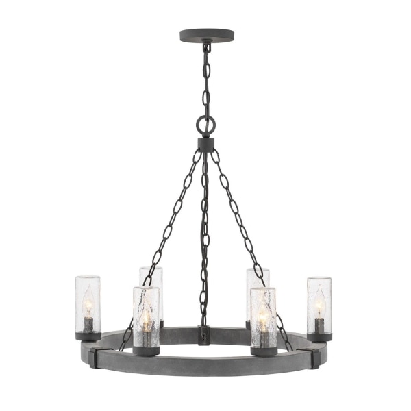 【HINKLEY】LEDアウトドア・シャンデリアライト「Sawyer」6灯（W610×H591mm）