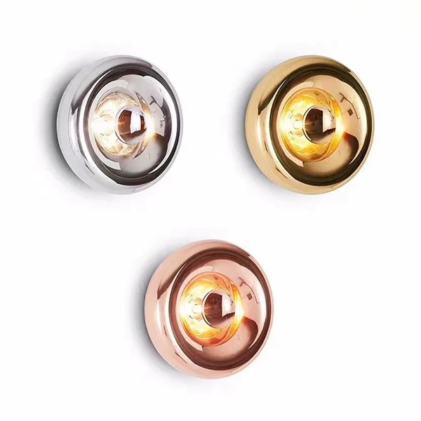 デザイン照明　モダンガラスシェードウォールライト　全3色（φ180×D130mm）