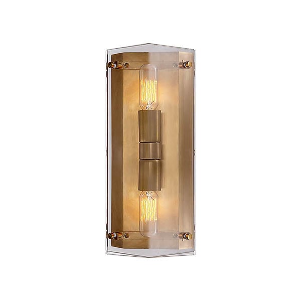 【Visual Comfort】アメリカ・ウォールライト「Clayton Wall Sconce」2灯 クリスタル・ゴールド（W127×D102×H305mm）
