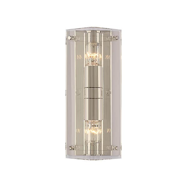 【Visual Comfort】アメリカ・ウォールライト「Clayton Wall Sconce」2灯 クリスタル・シルバー（W127×D102×H305mm）