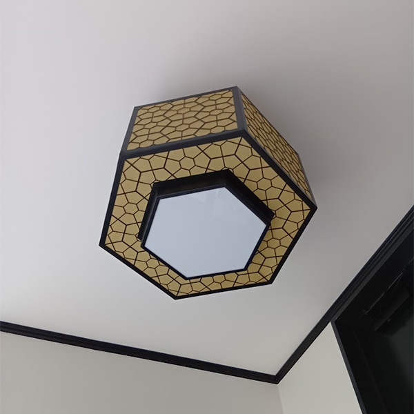 デザイン照明　モダンシーリングライト　6灯　ブラック（W600×H400mm）