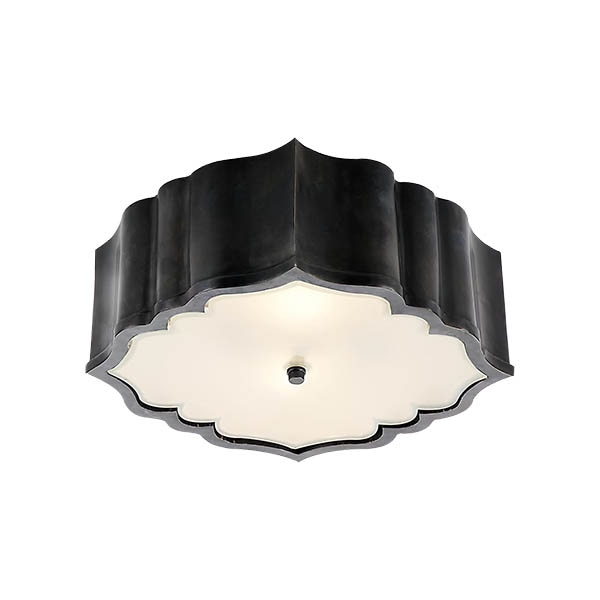 【Visual Comfort】アメリカ・デザイン照明 フラッシュマウント 「Balthazar Flush Mount」 3灯　ブラック（W356×H127mm）