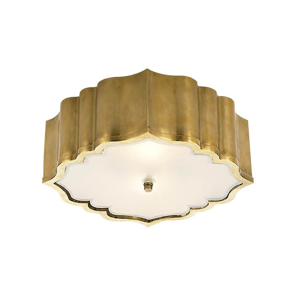 【Visual Comfort】アメリカ・デザイン照明 フラッシュマウント 「Balthazar Flush Mount」 3灯　ゴールド（W356×H127mm）