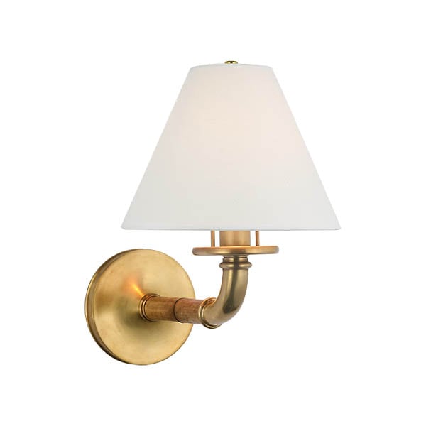 【Visual Comfort】アメリカ・ウォールライト「Dalfern Medium Single Sconce」1灯・ゴールド・ホワイト（W203×D305×H305mm）