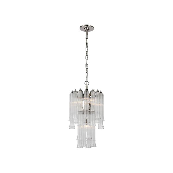 【Visual Comfort】アメリカ・デザイン照明 シャンデリア「Lorelei Petite Waterfall Chandelier」4灯・シルバー（W305×H584mm）