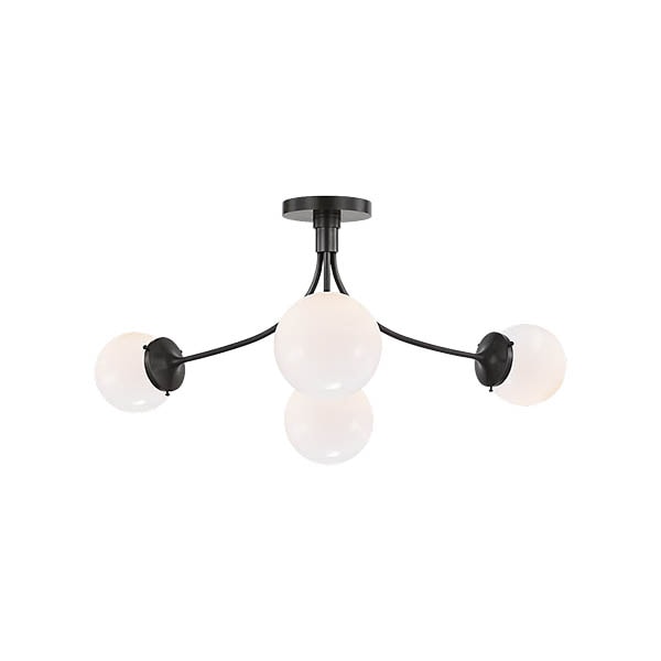 【Visual Comfort】アメリカ・デザイン照明 セミフラッシュ「Prescott Large Semi-Flush Mount」4灯・ブロンズ・ホワイト（W711×H356mm）