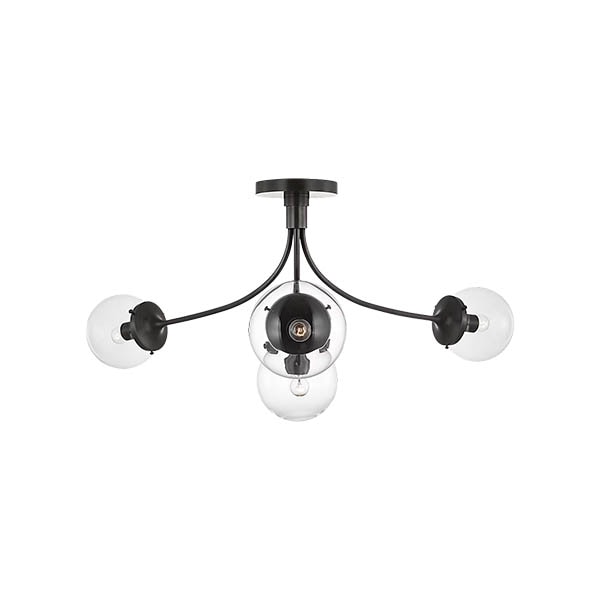 【Visual Comfort】アメリカ・デザイン照明 セミフラッシュ「Prescott Large Semi-Flush Mount」4灯・ブロンズ・クリア（W711×H356mm）