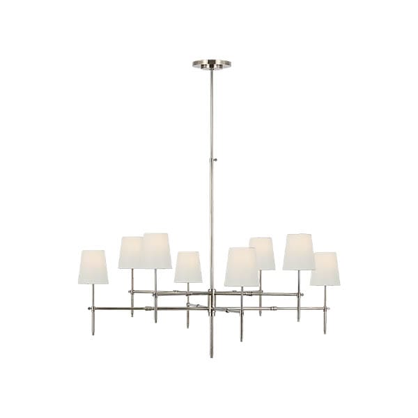 【Visual Comfort】アメリカ・デザイン照明 シャンデリア「Bryant Extra Large Two Tier Chandelier」8灯・シルバー（アンティーク）（W1219×H889mm）