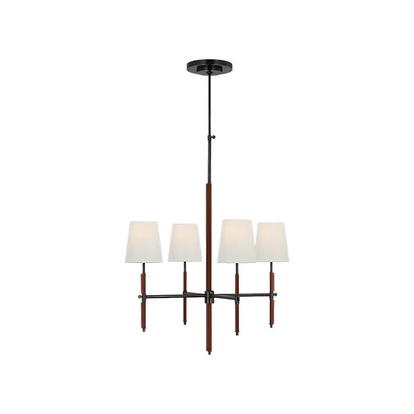 【Visual Comfort】アメリカ・デザイン照明 シャンデリア「Bryant Small Wrapped Chandelier」4灯・ブロンズ・リネン（W660×H838mm）