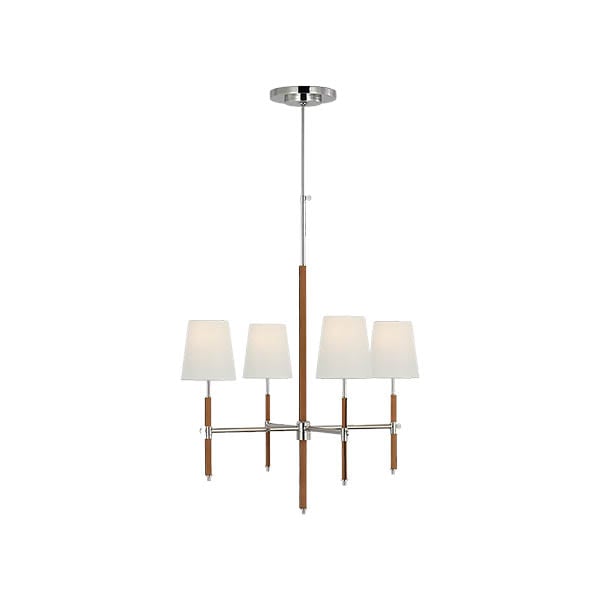 【Visual Comfort】アメリカ・デザイン照明 シャンデリア「Bryant Small Wrapped Chandelier」4灯・シルバー・リネン（W660×H838mm）