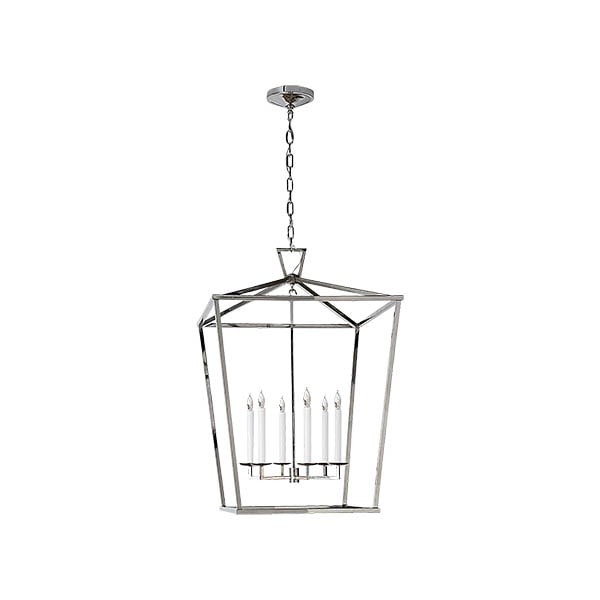 【Visual Comfort】アメリカ・デザイン照明 シャンデリア「Darlana Extra Large Lantern」6灯・シルバー（W737×H1067mm）