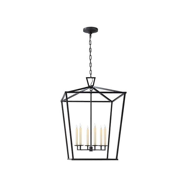 【Visual Comfort】アメリカ・デザイン照明 シャンデリア「Darlana Extra Large Lantern」6灯・ブラック（W737×H1067mm）