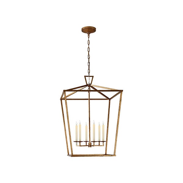 【Visual Comfort】アメリカ・デザイン照明 シャンデリア「Darlana Extra Large Lantern」6灯・ゴールド（W737×H1067mm）