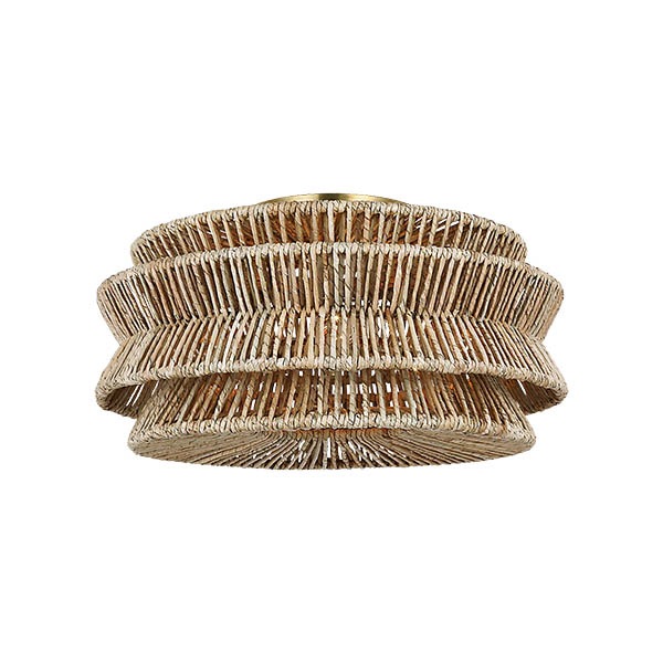 【Visual Comfort】アメリカ・デザイン照明 セミフラッシュマウント「Antigua XL Semi-Flush Mount」3灯・ゴールド（W584×H301mm）