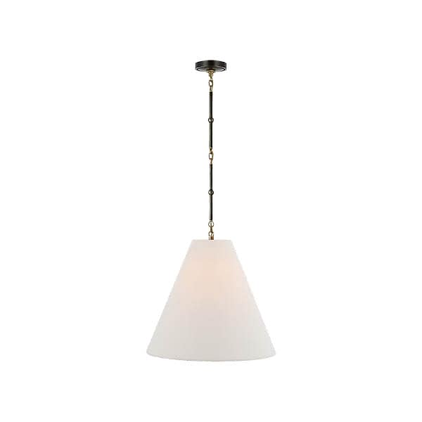 【Visual Comfort】アメリカ・デザイン照明 シャンデリア「Goodman Medium Hanging Light」1灯・ブロンズ・ゴールド／リネン（W457×H432mm）