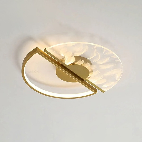 デザイン照明　モダンシーリングライト　ゴールド（φ430／530mm）