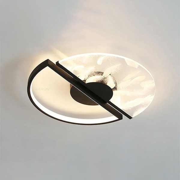 デザイン照明　モダンシーリングライト　ブラック（φ430／530mm）