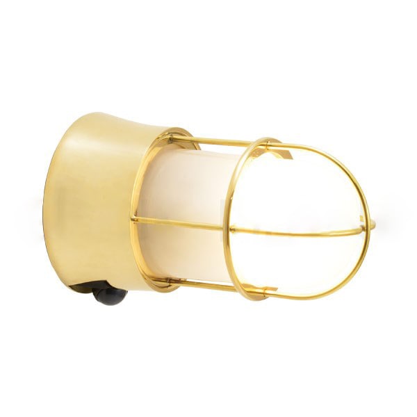 真鍮マリンランプ　くもりガラス＆LEDランプ　1灯（φ119×D196mm）