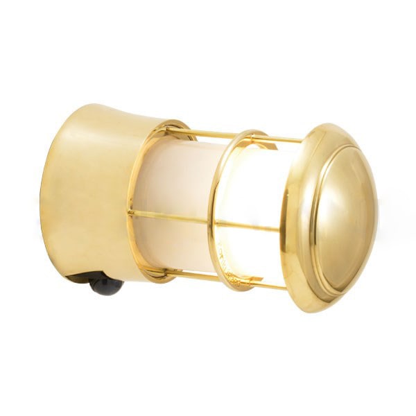 真鍮マリンランプ　くもりガラス＆LEDランプ　1灯（φ119×D196mm）