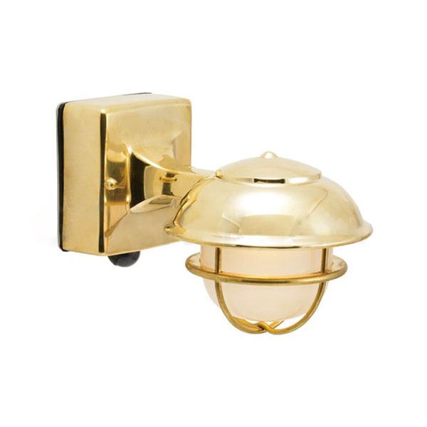 真鍮マリンブラケットライト　くもりガラス＆LEDランプ　1灯（W90×D203m×H136m）