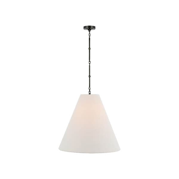 【Visual Comfort】アメリカ・デザイン照明 ペンダントライト「Goodman Large Hanging Lamp」1灯・ブロンズ／リネン（W610×H553mm）