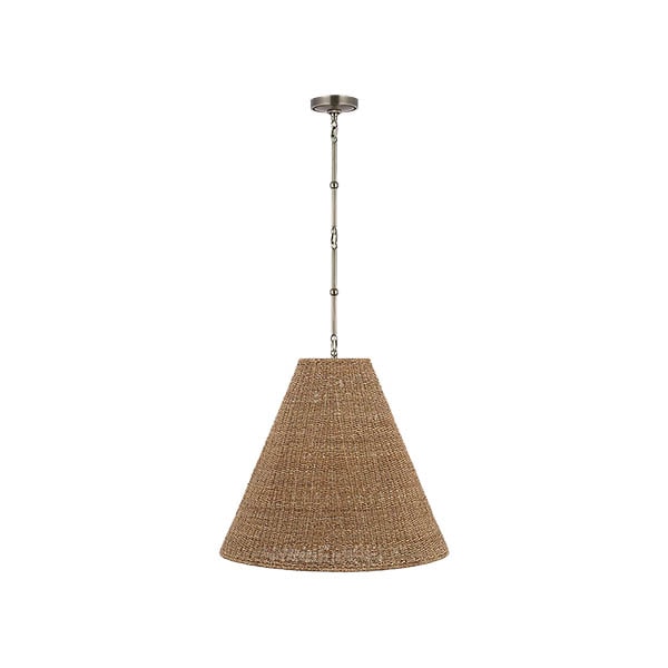 【Visual Comfort】アメリカ・デザイン照明 ペンダントライト「Goodman Large Hanging Lamp」1灯・ニッケル／トースト（W610×H553mm）