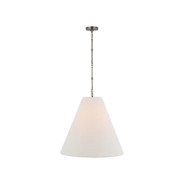 【Visual Comfort】アメリカ・デザイン照明 ペンダントライト「Goodman Large Hanging Lamp」1灯・ニッケル／リネン（W610×H553mm）