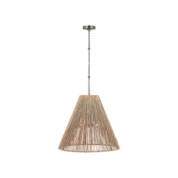 【Visual Comfort】アメリカ・デザイン照明 ペンダントライト「Goodman Large Hanging Lamp」1灯・ニッケル／アバカ（W610×H553mm）