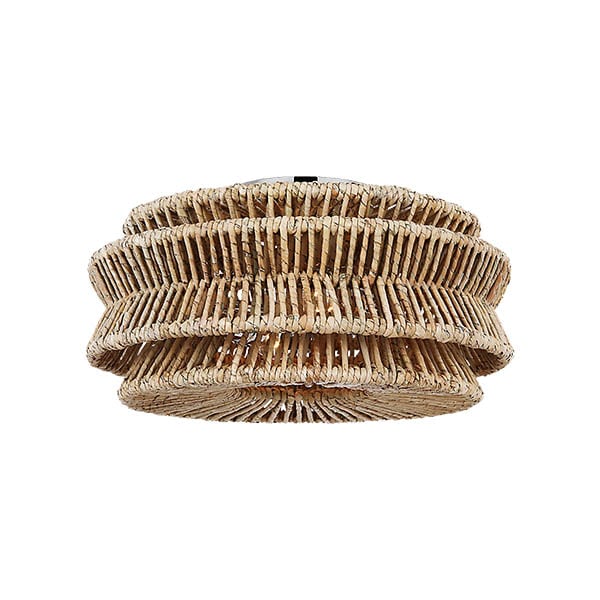 【Visual Comfort】アメリカ・デザイン照明 セミフラッシュマウント「Antigua Large Drum Semi-Flush Mount」2灯・シルバー（W406×H203mm）